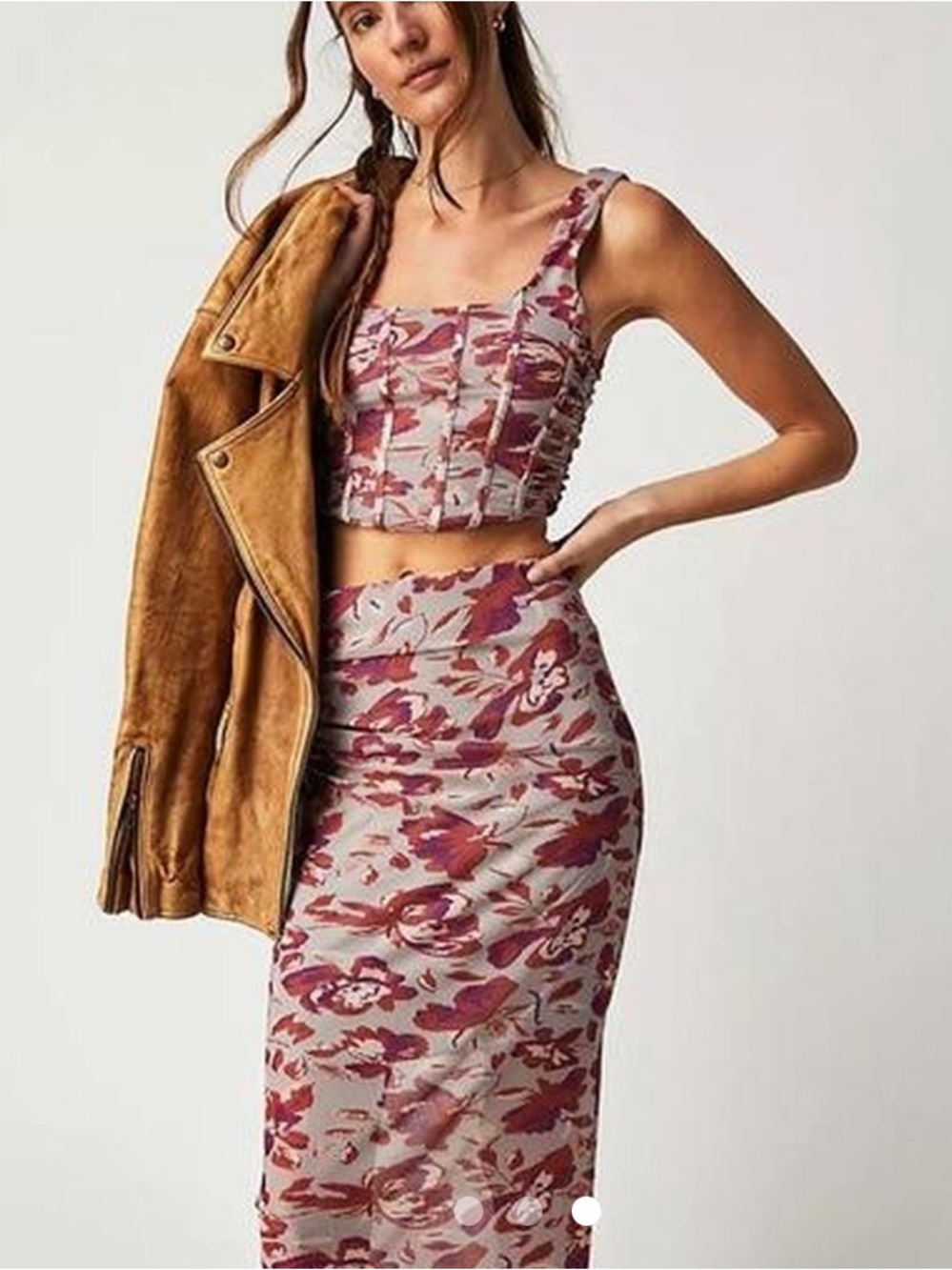 Free People Lilac Combo Galaxy Corset Set